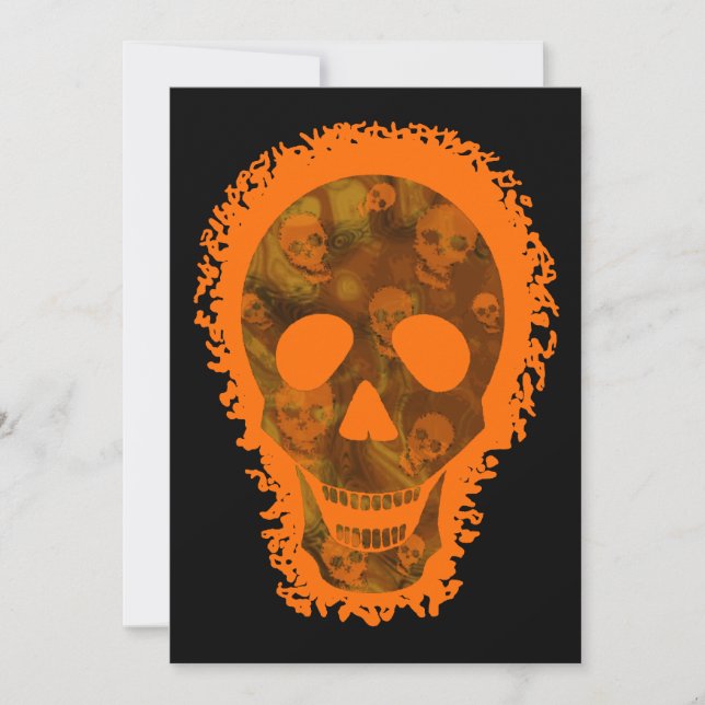Skull Specters Einladung Big Skull Orange (Vorderseite)