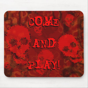 Skull Specters Red 'Come and Play' Mousepad! Mousepad