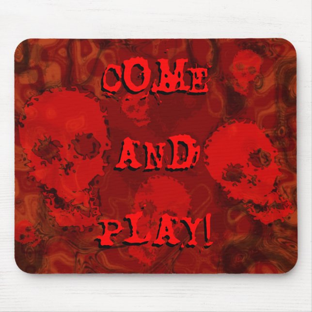 Skull Specters Red 'Come and Play' Mousepad! Mousepad (Vorne)