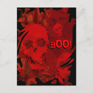 Skull Specters Red Swirl 'Boo' Postkarte