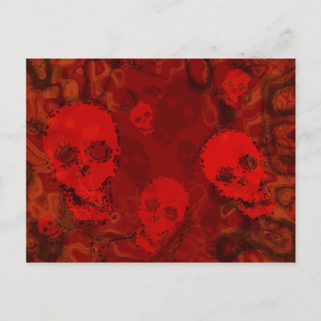 Skull Specters Rote Postkarte (Vorderseite)