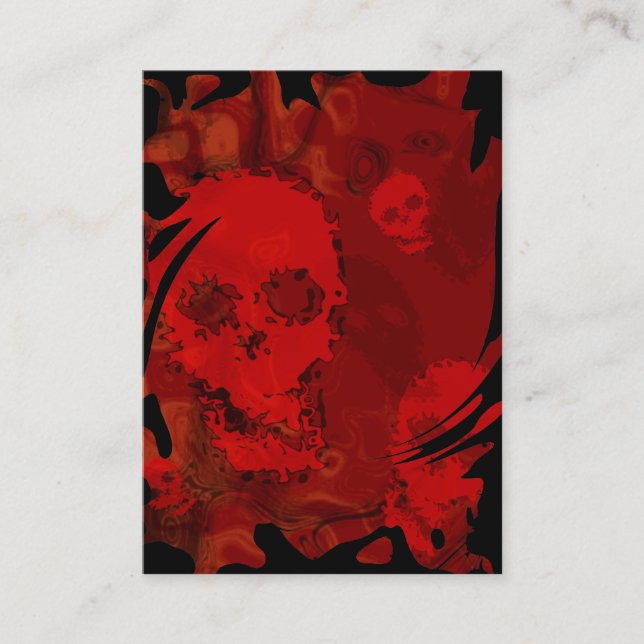Skull Specters Rote Visitenkarte schwarzer Kirschb (Vorderseite)