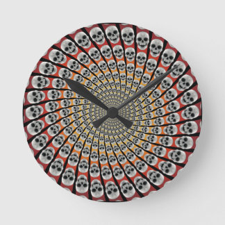 Skull Spiral: Wall Clock Runde Wanduhr