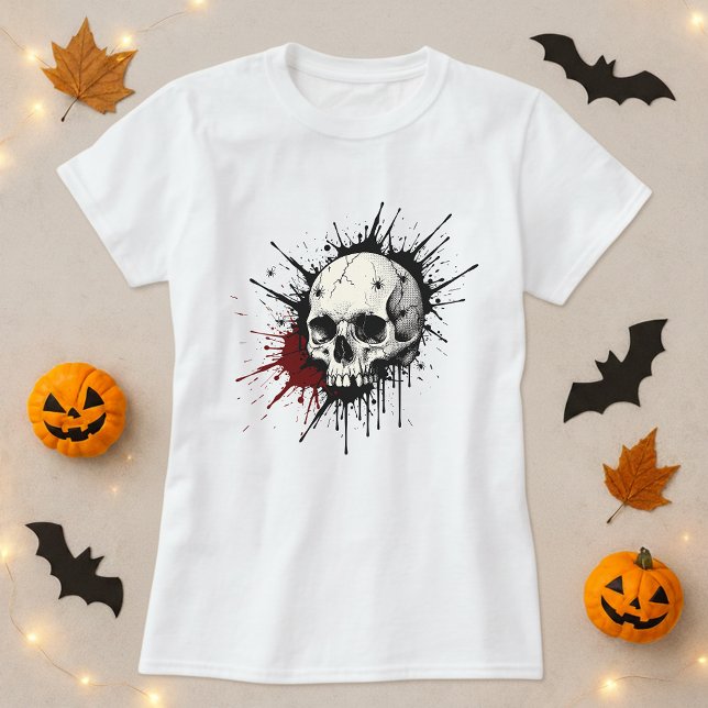 Skull Splash Halloween T-Shirt (Von Creator hochgeladen)