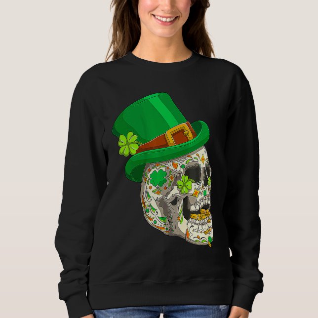 Skull St Patricks Day Irish  Saint Patricks Day of Sweatshirt (Vorderseite)