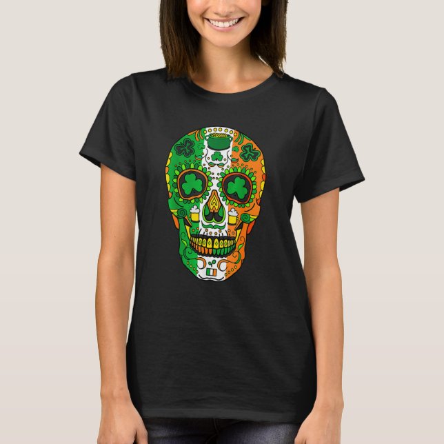 Skull St Patricks Day Irish Saint Patricks Day of  T-Shirt (Vorderseite)