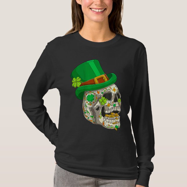 Skull St Patricks Day Irish  Saint Patricks Day of T-Shirt (Vorderseite)