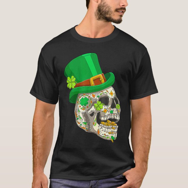 Skull St Patricks Day Irish  Saint Patricks Day of T-Shirt (Vorderseite)