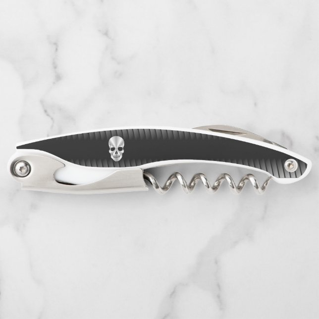 Skull Stainless Steel Look Kellnermesser (Vorderseite)