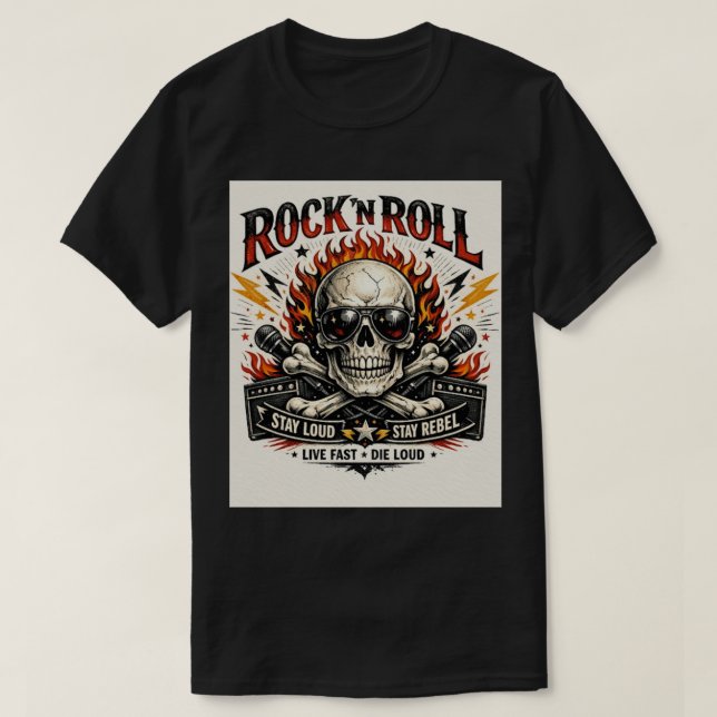 Skull Star: The Ultimate Rock & Roll Graphic T-Shirt (Design vorne)