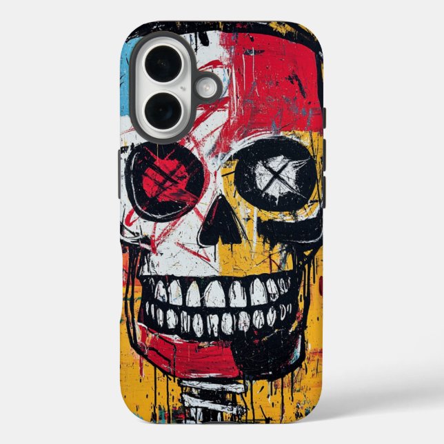 Skull Syntax Urban Street Art Phone Case (Rückseite)