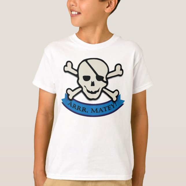 Skull - T - Shirt für Weißkids's Basic Hanes Tagle (Vorderseite)