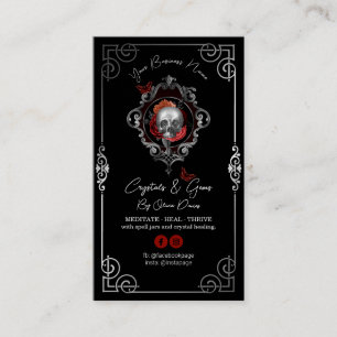 Skull Tarot Design Black Business Card Visitenkarte