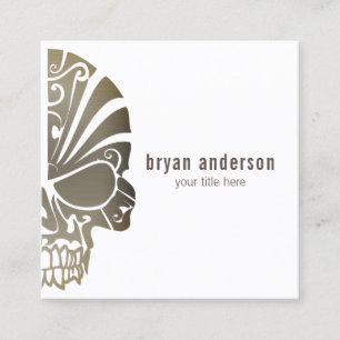 Skull Tattoo Artist Business Card Quadratische Visitenkarte