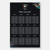 Skull Tattoo Gothic Wedding Seating Chart