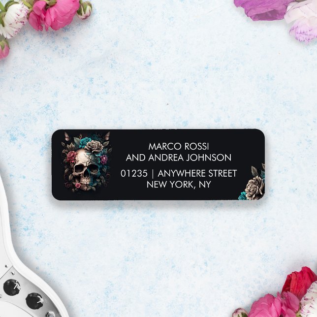 Skull Tattoo Rock and Roll Gothic Wedding (Skull Tattoo Rock and Roll Gothic Wedding Label)