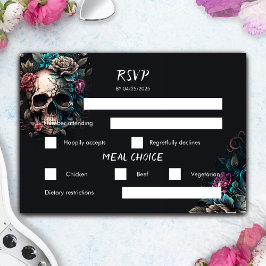 Skull Tattoo Rock and Roll Gothic Wedding RSVP Karte