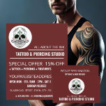 Skull Tattoo, Tattoo & Body Piercing Studio Flyer<br><div class="desc">Skull Tattoo,  Tattoo & Body Piercing Studio Werbe-Flyer vom Business Card Store.</div>