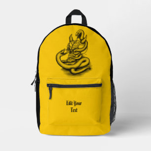 Skull - Teufelskopf mit Schlange Bedruckter Rucksack