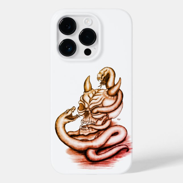 Skull - Teufelskopf mit Schlange Case-Mate iPhone Hülle (Rückseite)