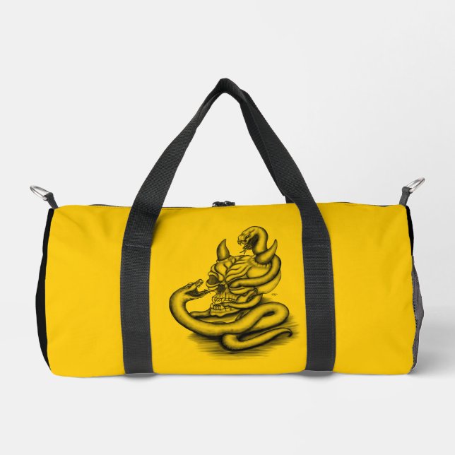 Skull - Teufelskopf mit Schlange Duffle Bag (Vorderseite)