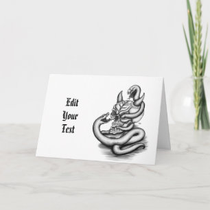 Skull - Teufelskopf mit Schlange Einladung