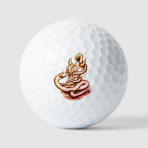 Skull - Teufelskopf mit Schlange Golfball