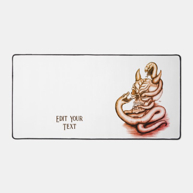 Skull - Teufelskopf mit Schlange Schreibtischunterlage (Vorderseite)