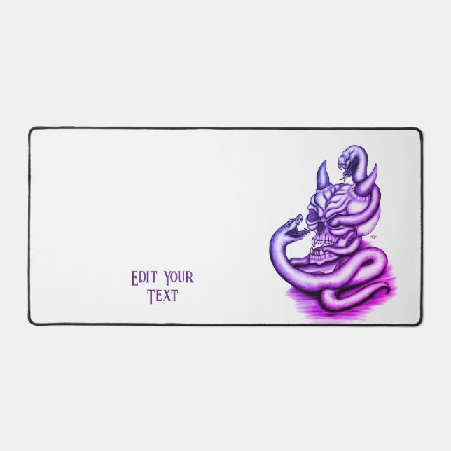 Skull - Teufelskopf mit Schlange Schreibtischunterlage (Vorderseite)