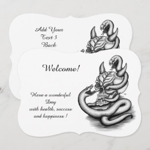 Skull - Teufelskopf mit Schlange, Text hinzufügen Einladung