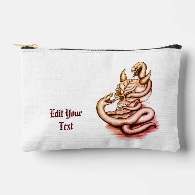 Skull - Teufelskopf mit Schlange Zubehörtasche (Vorderseite)