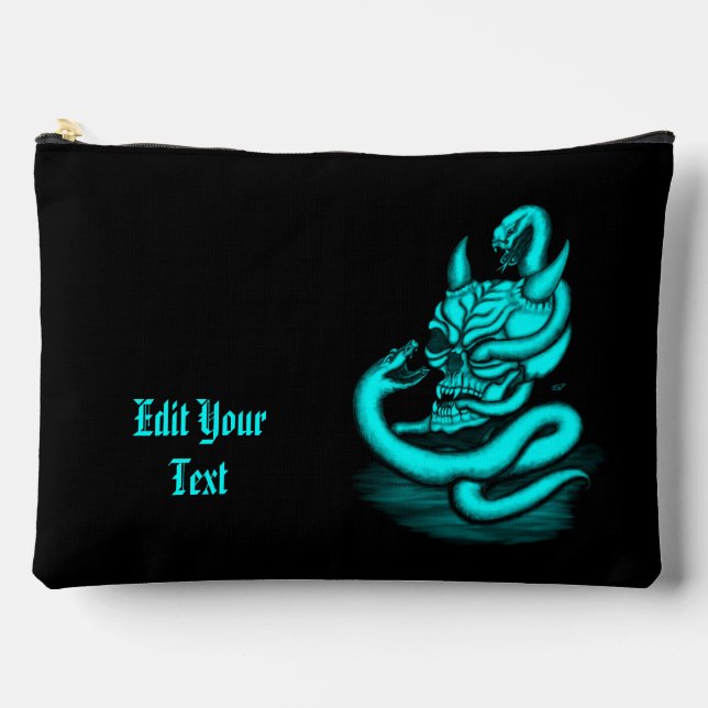 Skull - Teufelskopf mit Schlange Zubehörtasche (Vorderseite)