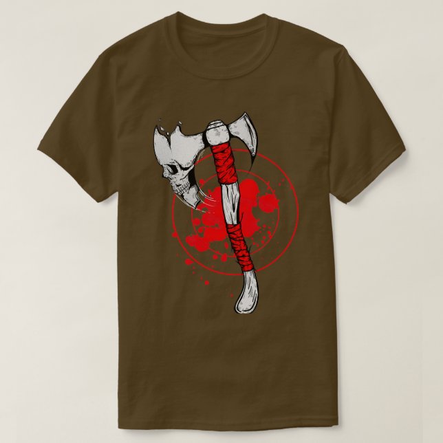 Skull Throwing Ax 2 T-Shirt (Design vorne)