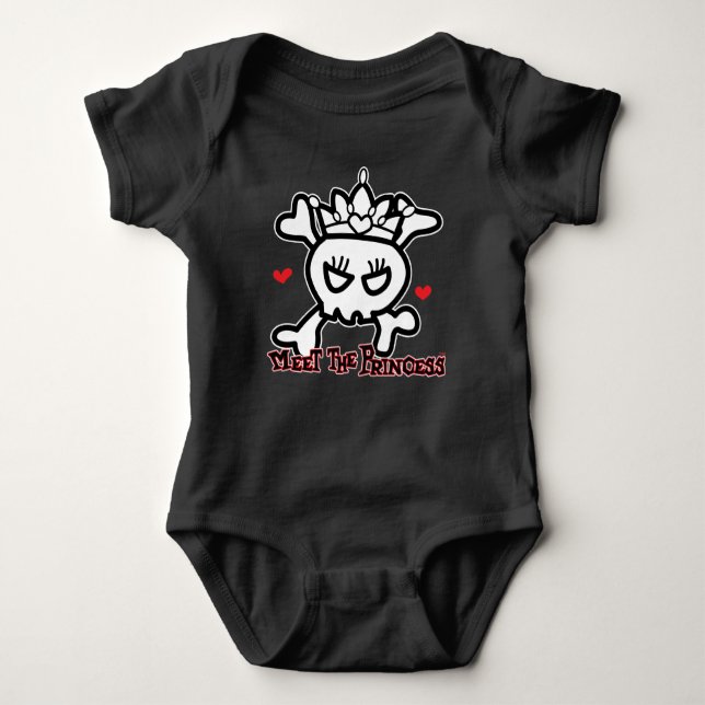 Skull Tiara Baby Strampler (Vorderseite)