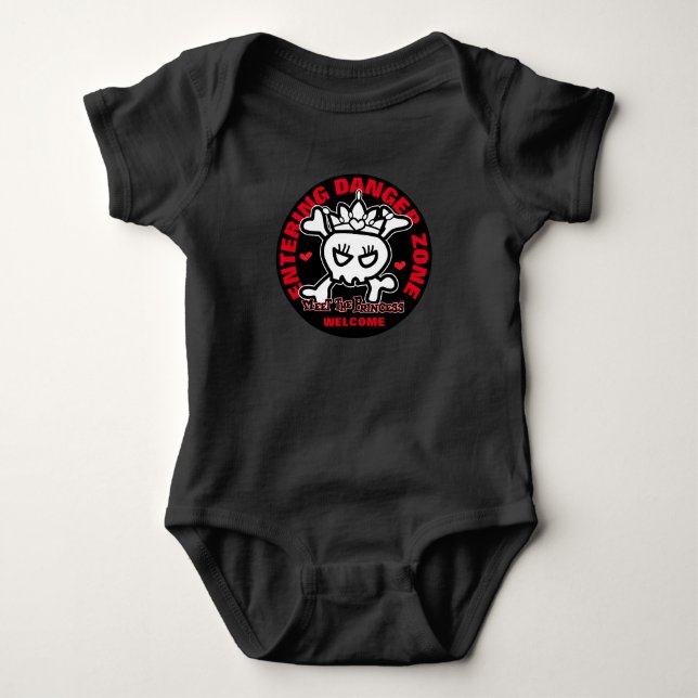 Skull Tiara Warnzone Baby Strampler (Vorderseite)