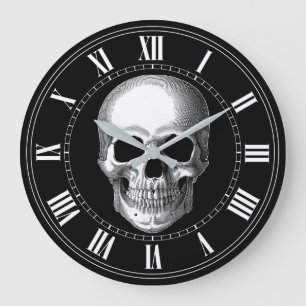 Skull Time Große Wanduhr