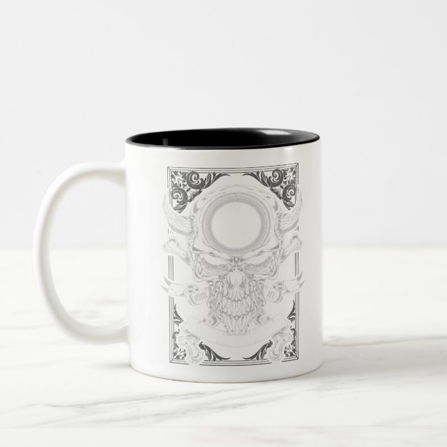 Skull, Todeskopf Zweifarbige Tasse (Links)