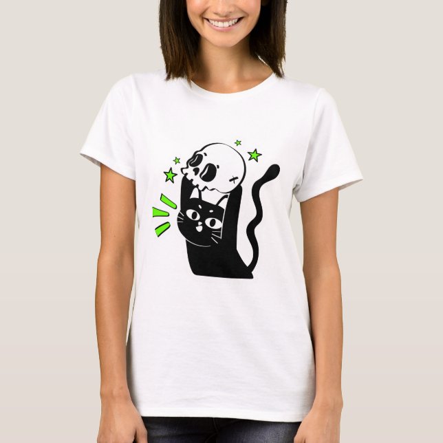Skull Toss Kitty T-Shirt (Vorderseite)
