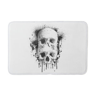 Skull Tropfen Black Ink Spritzer Graphic Badematte