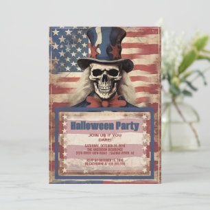 Skull Uncle Sam Halloween Einladung