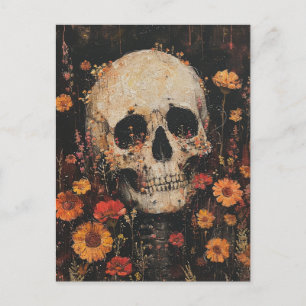 Skull und Blume Postkarte