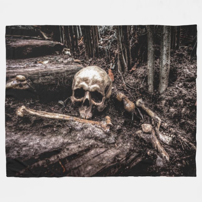 SKULL UND BONEN FLEECEDECKE (Vorderseite (Horizontal))