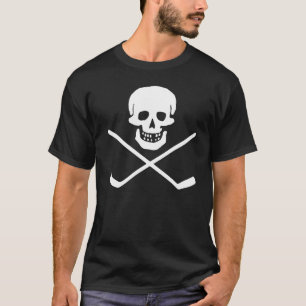 Skull und Cross Sticks Dunkler T - Shirt