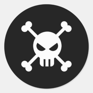 Skull- und Crossbone-Aufkleber Runder Aufkleber