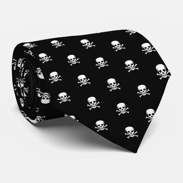 Skull und Crossbones Ihre Hintergrundfarbe Krawatt Krawatte (Gerollt)