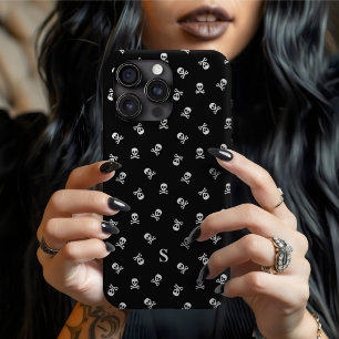 Skull und Crossbones Mit Monogramm Halloween Case-Mate iPhone Hülle