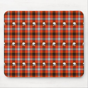 Skull und Crossbones Rot und Schwarz Kariert Mousepad