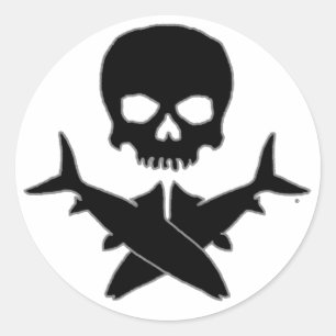 Skull und Crossbones von Patternwear© Runder Aufkleber