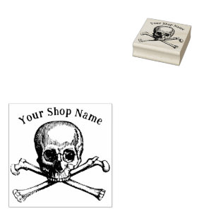 Skull- und Crossbones-Vorlage für kleine Unternehm Gummistempel
