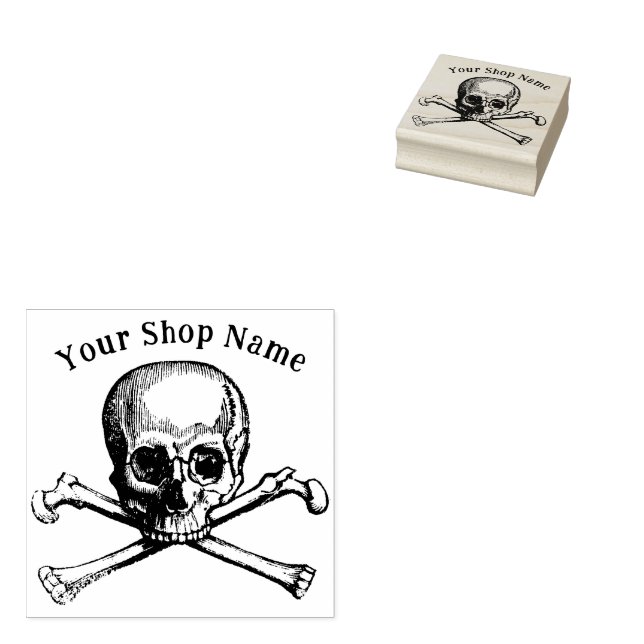 Skull- und Crossbones-Vorlage für kleine Unternehm Gummistempel (Stempel)